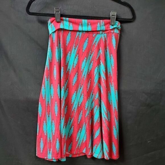 LulaRoe Red Green Azure Skirt - Picture 1 of 5